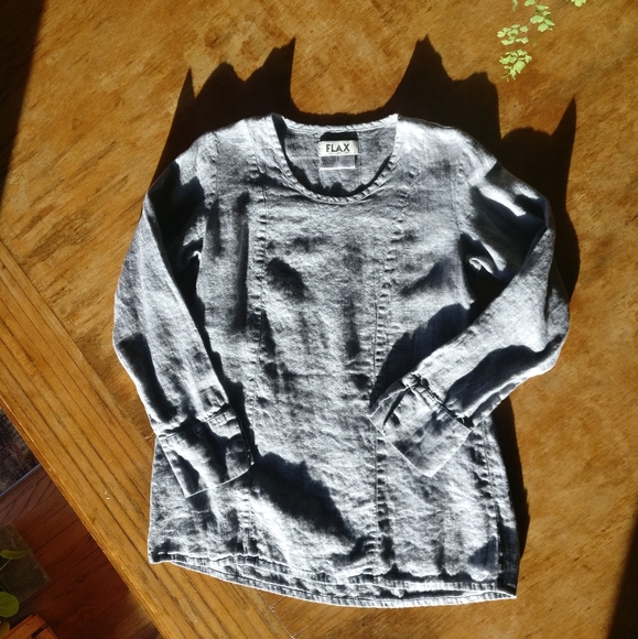 Flax Linen Top / bohemian / garden / natural - Picture 1 of 7